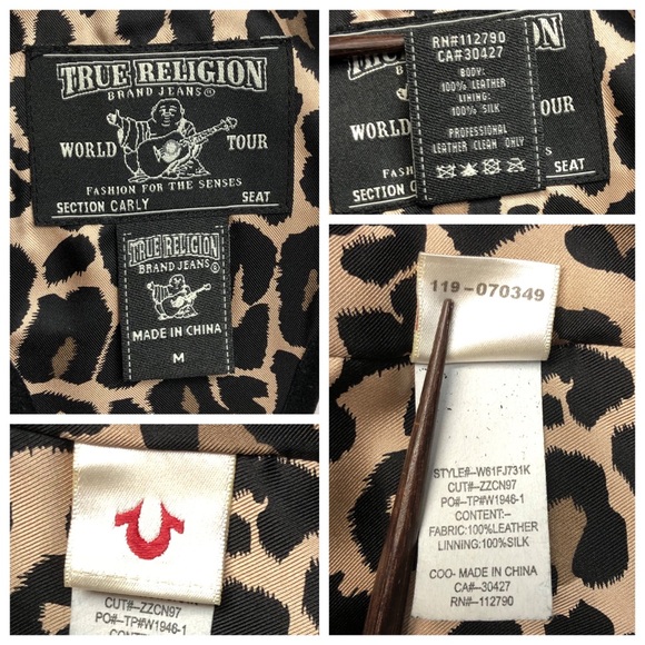 True Religion Black Leather Vest Mid Length Metal Bead Fringe Festival Boho - Picture 11 of 12